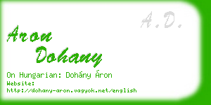 aron dohany business card